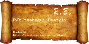 Rózsahegyi Beatrix névjegykártya